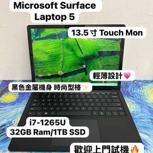 (32GB Ram Surface Laptop 5🔥)Microsoft Surface Laptop 5/13.5寸Touch Mon/i7-12...