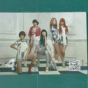韓流4minute 小卡4張附簽名 幾乎全新