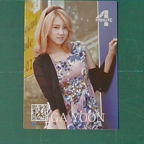 韓流4minute 小卡4張附簽名 幾乎全新
