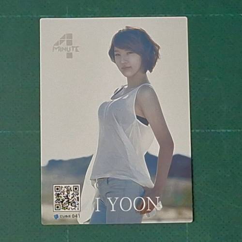 韓流4minute 小卡4張附簽名 幾乎全新