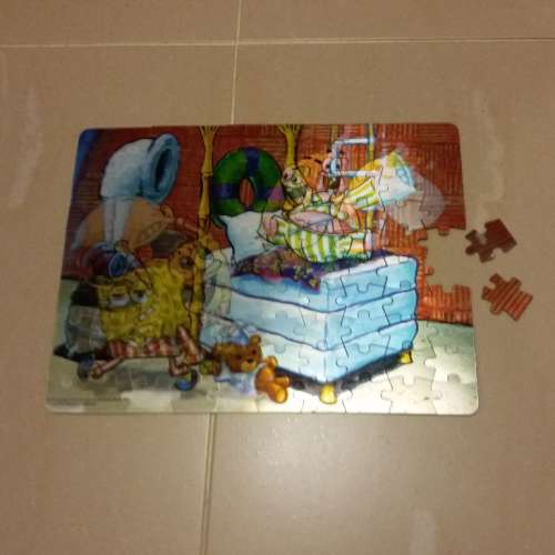 海綿寶寶砌圖．立體視覺雙圖像 12" x 9" 100塊