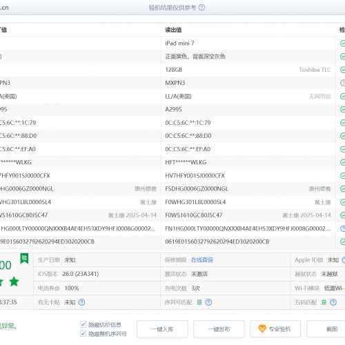 (不議價)iPad mini 7 128GB 5G 太空灰 充電3次