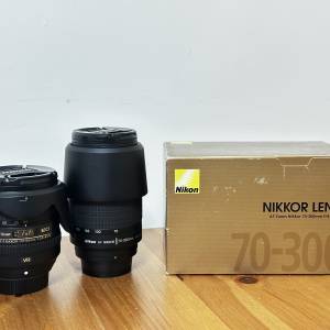 Nikon F mount 鏡頭組合 cover 24-300mm AF-S Nikkor 24-85mm f/3.5-4.5G  & nikko...