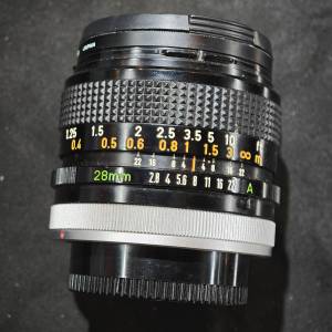 Canon 28/2.8 SC FD 佳能 28mm 28 MF 鏡片通透冇花冇霉微塵 90%new 功能全正常