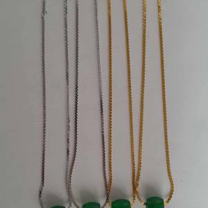 一手四條緬甸乾青路路通 13 x 14mm 連16 /18吋銅頸鏈共售 200元,單一條100 元。no....