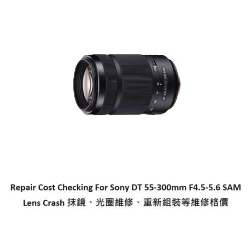 Repair Cost Checking For Sony DT 55-300mm F4.5-5.6 SAM Lens Cleaning
