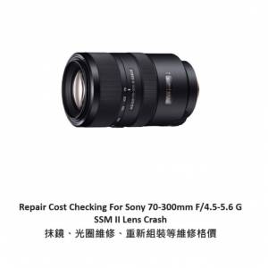 Repair Cost Checking For Sony 70-300mm F/4.5-5.6 G SSM II (2014) Lens Cleaning