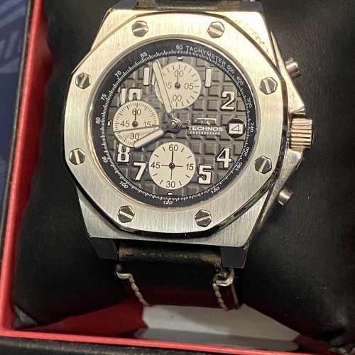 Technos 95%（識奴時）石英 日曆 chrono錶