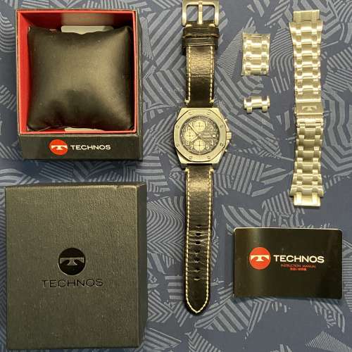 Technos 95%（識奴時）石英 日曆 chrono錶