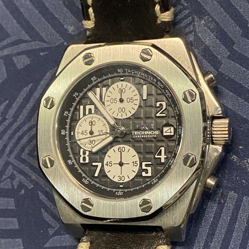Technos 95%（識奴時）石英 日曆 chrono錶