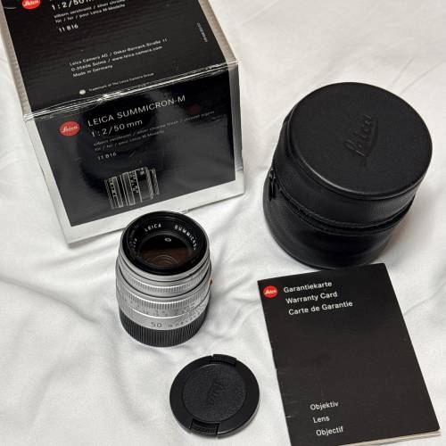 有盒有證書美品 Leica Summicron-M 50mm lens 銀色 11816 有盒 有證書