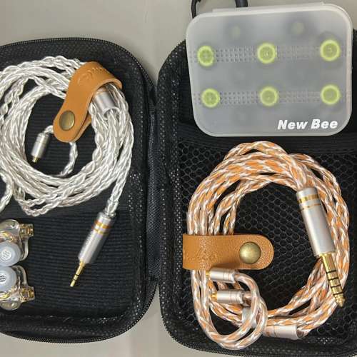 (限量1套)Net Audio週年限量耳機套裝，一圈四鐵設計不銹鋼出音導管，MMCX鍍金插頭計...