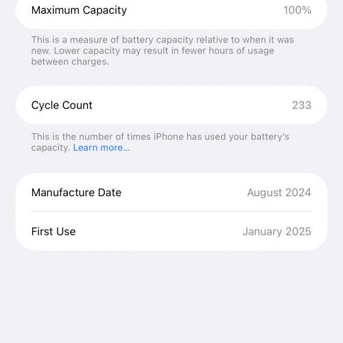 電池100% 有保養到26年1月, 16 pro max 256