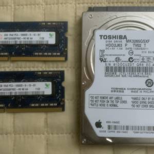 MacBook Pro 2011 拆機 upgrade 出來Toshiba 320GB 2.5 硬碟 + Hynix DDR3 4GB RAM...