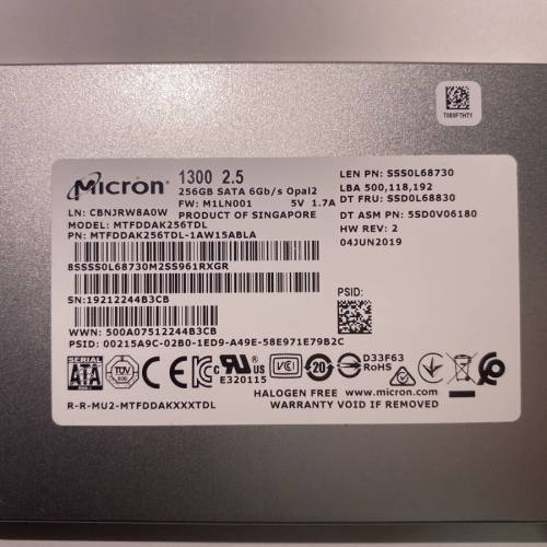 Micron 1300 256GB 2.5" SATA SSD