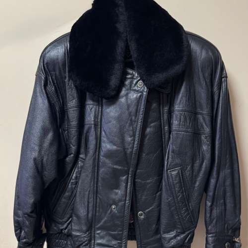 男裝真皮jacket款皮褸