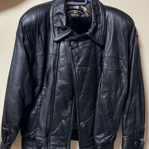 男裝真皮jacket款皮褸