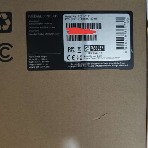 Razer Core X 外置顯示卡盒 EGPU