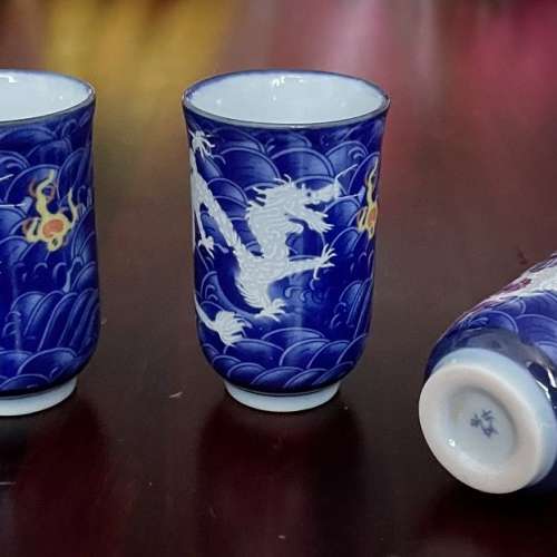 全新白彩瓷茶具小杯