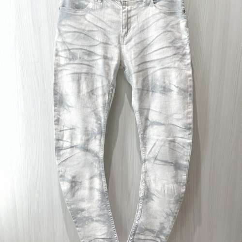 日本潮牌 Semantic Design Jeans 男裝鬆身牛仔褲 彎刀褲 札染雲石灰白色 Smart Casual