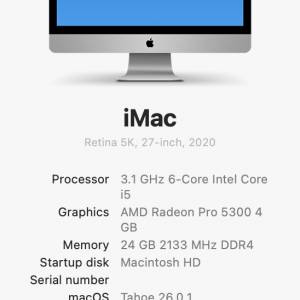 Apple iMac 27吋 (2020) Retina 5K,  i5 24GB Ram