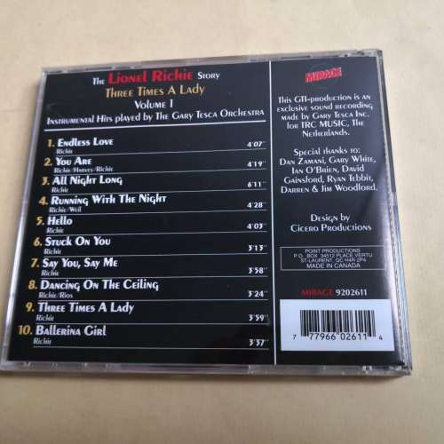 The Lionel Richie Story. Three Timres A Lady 加版
