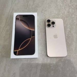 iPhone 16 Pro Max 256GB 沙漠金 電池100% APPLE CARE + 到2026年12月 有單有盒