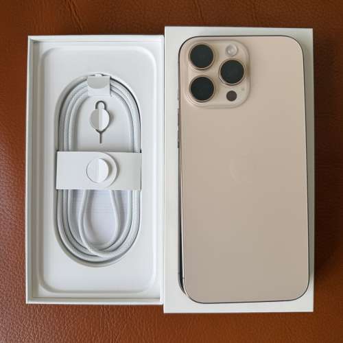 Iphone16 pro max 256G 金色港行，電池健康100%，保修到2025.10.3