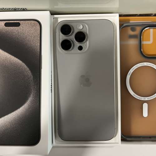 iPhone 15pro max256gb,港行雙卡原色鈦金屬，完美冇花，冇修冇拆，電89，所有原裝，...
