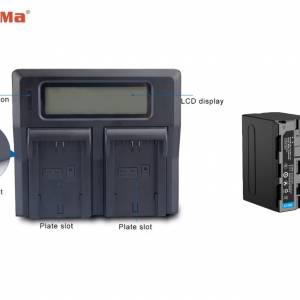 KINGMA NP-F970 With DC-LCD-F550 Dual Charger 代用鋰電池連充電機 (CCC Certific...