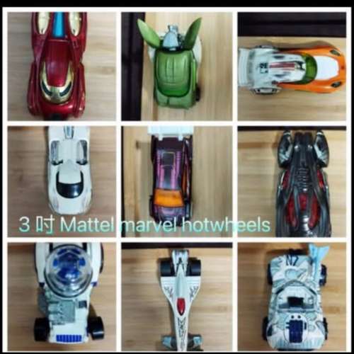 復仇者聯盟 Mattel marvel hotwheels 3 吋玩具車仔9架 9 toy cars