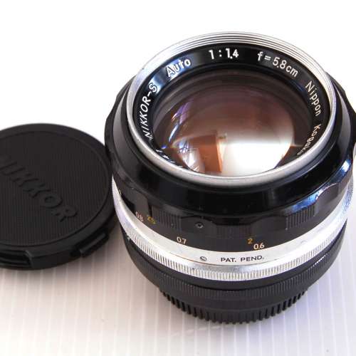 Nikon 5.8cm 58mm F1.4 * PAT PEND * Nippon Kogaku Nikkor S Auto Non-AI mount