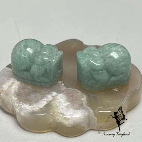 (不設面交)天河石貔貅單珠(通孔) Amazonite Brave Troops Beads