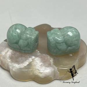 (不設面交)天河石貔貅單珠(通孔) Amazonite Brave Troops Beads