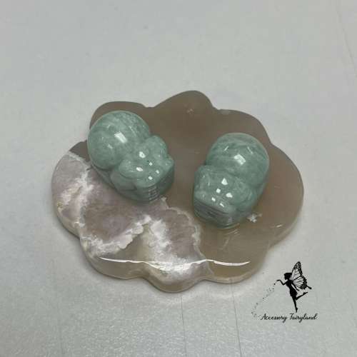 (不設面交)天河石貔貅單珠(通孔) Amazonite Brave Troops Beads