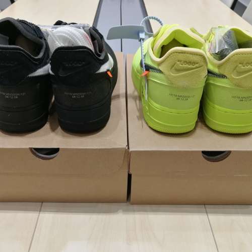 100% New Off-White™ x Nike Air Force 1 US 10.5 Black White + Volt