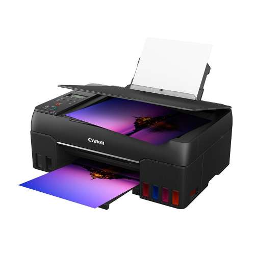 新款少用機性能良好2個墨盒6色入滿墨水合職業出稿出圖Canon G670 A4加墨式多合一打...