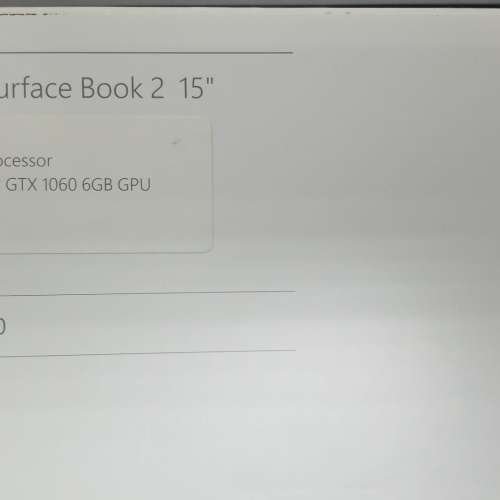 Surface book 2, i7 8650u, 16GB Ram, 256GB ssd, 15吋 獨顯 GTX 1060, 90%New (有筆)
