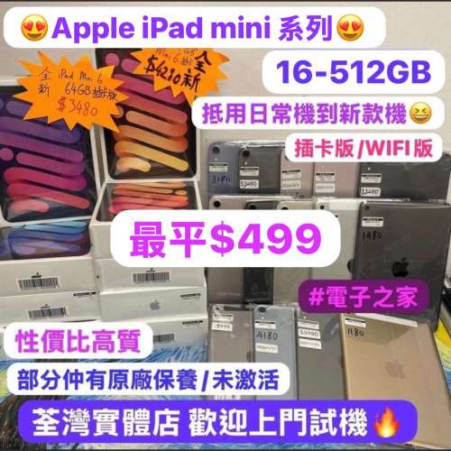 （❤️‍🔥電子之家，超多靚iPad之家❤️‍🔥）Apple iPad mini系列/Apple iPad mi...
