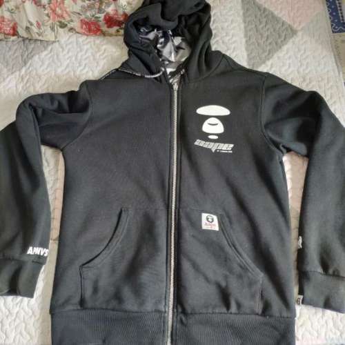 AAPE男裝迷彩/黑色兩面外套