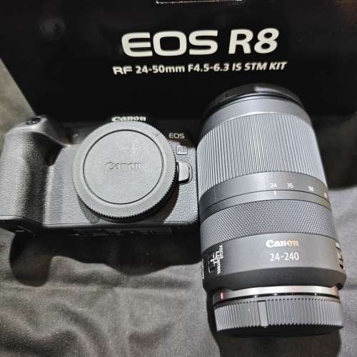 canon EOS R8 + RF 24-240 24mm 240mm 24 240 有盒 行貨已過保 1電一充連肩帶 98%以...