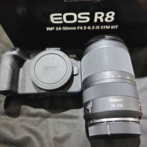 canon EOS R8 + RF 24-240 24mm 240mm 24 240 有盒 行貨已過保 1電一充連肩帶 98%以...
