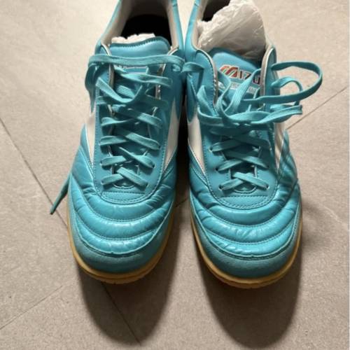 全新mizuno morelia sala天藍色袋鼠皮石地足球鞋