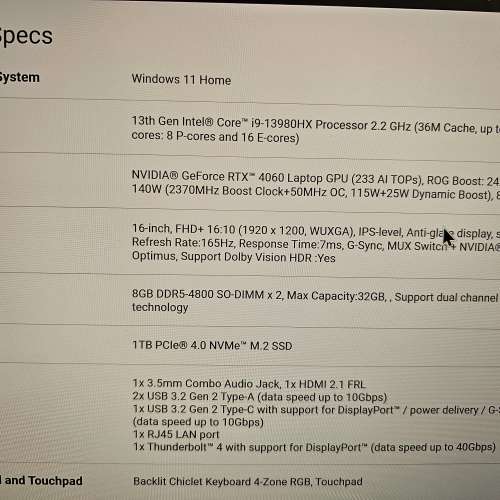 Ausu ROG strixG16(I9-4060) g614jv-as94