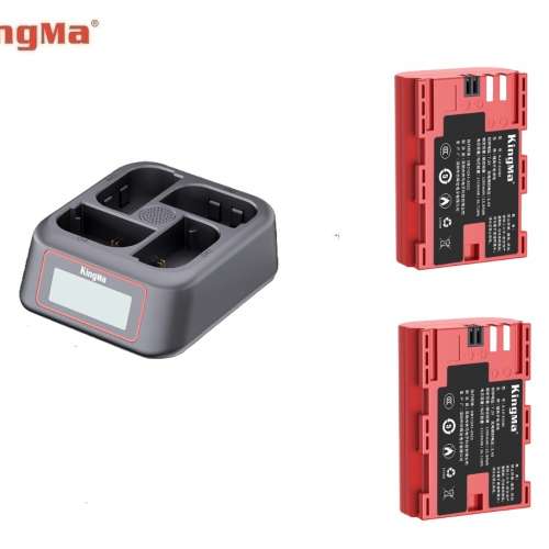 KINGMA LP-E6NH With BM069-LPE6 USB-C Dual Charger 代用鋰電池連四充充電機 (CCC...