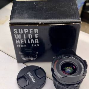 VOIGTLANDER SUPER WIDE-HELIAR 15MM F4.5 ASPHERICAL LIKE NEW LEICA M MOUNT