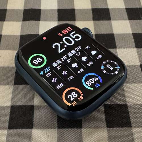 Apple Watch Series 7 45mm 深藍色 行貨 90%新 只玻璃邊位有花痕（圖3）操作和功能...