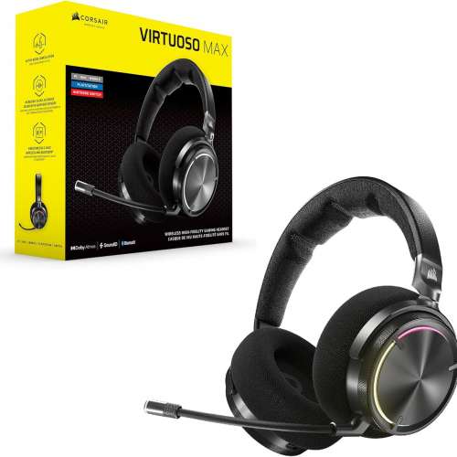 99% New CORSAIR VIRTUOSO MAX WIRELESS Headset, Carbon