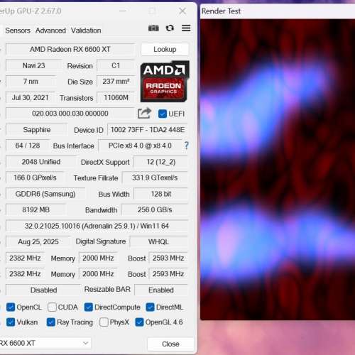 Sapphire Pulse AMD Radeon RX 6600 XT 8GB GPU RX6600XT RX 6600XT
