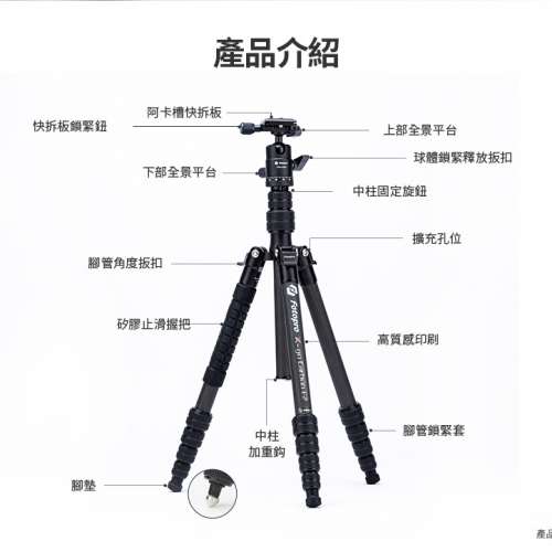 FotoPro X-go Carbon E2 XGO 三腳 4節 反折連波頭  碳 腳架 全新狀態 原價 HKD$1539...